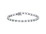 Cushion Prasiolite Rhodium Over Sterling Silver Tennis Bracelet 17cttw