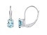 6x4mm Oval Aquamarine Rhodium Over 10k White Gold Drop Earrings