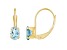 6x4mm Oval Aquamarine 10k Yellow Gold Drop Earrings