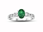 1.20ctw Emerald and Diamond Ring in 14k White Gold