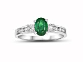 1.20ctw Emerald and Diamond Ring in 14k White Gold