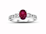 1.40ctw Ruby and Diamond Engagement Ring in 14k White Gold