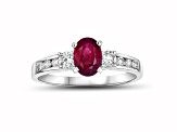 1.40ctw Ruby and Diamond Engagement Ring in 14k White Gold