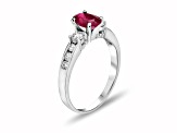 1.40ctw Ruby and Diamond Engagement Ring in 14k White Gold