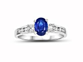 1.40ctw Oval Sapphire and Diamond Ring in 14k White Gold