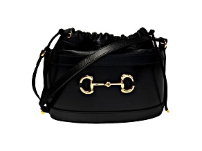 Gucci 1955 Horsebit Black Leather Bucket Bag
