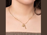 14K Solid Gold Paperclip Lock And Key Bracelet Necklace Set