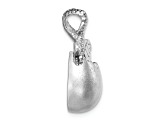 Rhodium Over Sterling Silver Moveable Crystal Hatching Turtle Chain Slide Pendant