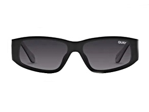 Quay No Envy Black and White Rectangular Frame / Smoke Lenses Sunglasses