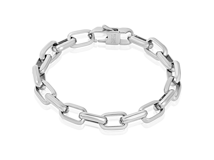 Invicta Jewelry Men's Beveled Edge Large Nautical Oval Link Chain