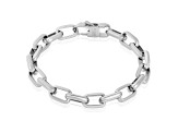 Invicta Jewelry Men's Beveled Edge Large Nautical Oval Link Chain Steel Bracelet (10mm) - 9"