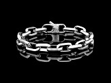 Invicta Jewelry Men's Beveled Edge Large Nautical Oval Link Chain Steel Bracelet (10mm) - 9"