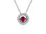 Ruby with Lab Grown Diamond Accents Rhodium Over Sterling Silver Necklace 0.35ctw