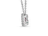 Ruby with Lab Grown Diamond Accents Rhodium Over Sterling Silver Necklace 0.35ctw