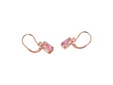 Pink and White Cubic Zirconia 18K Rose Gold Over Sterling Silver Leverback Earrings 9.89ctw