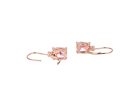 Pink and White Cubic Zirconia 18K Rose Gold Over Sterling Silver Leverback Earrings 9.89ctw