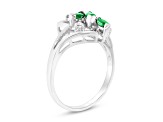 0.41ctw Emerald and Diamond Ring in 14k White Gold