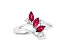 0.41ctw Diamond and Ruby Marquise Ring in 14k White Gold