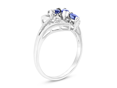 0.41ctw Sapphire and Diamond Ring in 14k White Gold