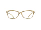 Gold Crystal Rectangular Frame Reading Glasses. Strength 1.50