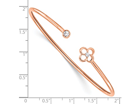 14K Rose Gold Lab Grown Diamond VS/SI GH, Floral Flexible Bangle