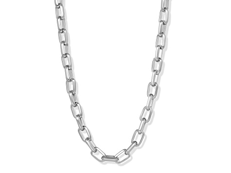 Invicta Jewelry Men's Beveled Edge Large Nautical Oval Link Chain Necklace (10mm) - 24"