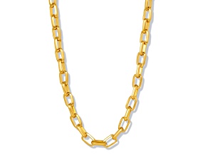 Invicta Jewelry Men's Beveled Edge Large Oval Link Yellow Steel Chain Necklace (10mm) - 24"