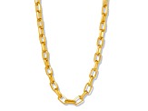 Invicta Jewelry Men's Beveled Edge Large Oval Link Yellow Steel Chain Necklace (10mm) - 24"