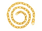 Invicta Jewelry Men's Beveled Edge Large Oval Link Yellow Steel Chain Necklace (10mm) - 24"