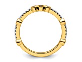14K Yellow Gold Stackable Expressions Rhodolite Garnet and Diamond Ring 0.285ctw