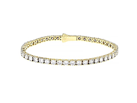 White Lab-Grown Diamond 14kt Yellow Gold Tennis Bracelet 7.00ctw