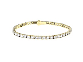 white lab-grown diamond 14kt yellow gold tennis bracelet 7.00ctw