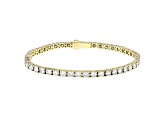 White Lab-Grown Diamond 14kt Yellow Gold Tennis Bracelet 7.00ctw