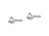 14K White Gold Lab Grown Diamond 1/5ctw VS/SI GH Screw Back 3-Prong Earrings