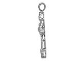 Rhodium Over 14K White Gold 3/8ct. Diamond Budded Cross Pendant