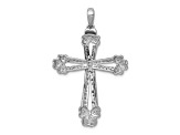 Rhodium Over 14K White Gold 3/8ct. Diamond Budded Cross Pendant