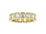 3.30ctw Emerald Cut Lab Grown Diamond Bezel Set Eternity Ring in 14k Yellow Gold