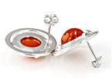 10mm Carnelian Gemstone Sterling Silver Earrings