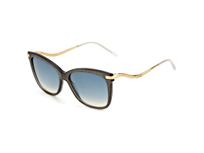 Jimmy Choo Women's Steff 55mm Gray Gold Glitter Sunglasses|STEFFS-0P4G-I4