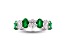 Oval Emerald and Diamond 14k White Gold Band Ring 2.91ctw