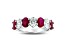 Oval Ruby and Diamond 14k White Gold Band Ring 2.95ctw