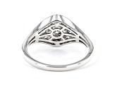 Round White Lab-Grown Diamond, 14kt White Gold Signet Ring 0.50ctw