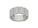 Judith Ripka 1.4ctw Round Bella Luce Diamond Simulant Rhodium Over Sterling Silver Ring