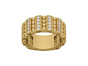 Judith Ripka 1.4ctw Round Bella Luce Diamond Simulant 14K Gold Clad Ring