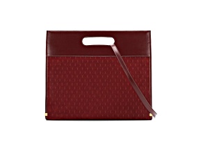 Saint Laurent Monogram King Palm Red Suede Tote Handbag