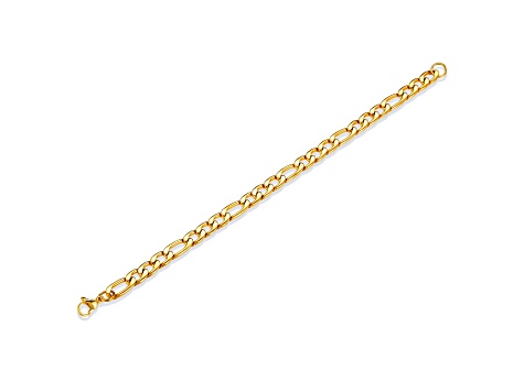 Invicta Jewelry Men's Figaro Chain Yellow Steel Bracelet (8mm) - 8.25"