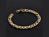 Invicta Jewelry Men's Figaro Chain Yellow Steel Bracelet (8mm) - 8.25"