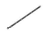 Invicta Jewelry Men's Figaro Chain Black Steel Bracelet (8mm) - 8.25"