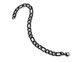 Invicta Jewelry Men's Figaro Chain Black Steel Bracelet (8mm) - 8.25"