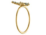 10K Yellow Gold Marquise Sapphire and London Blue Topaz Butterfly Ring .16ctw